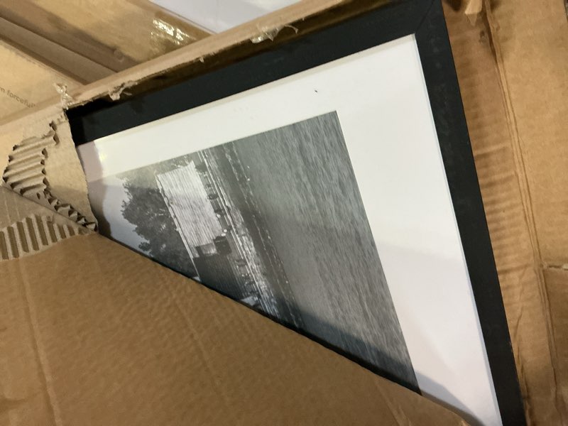 Condition photo showing Good Condition for enjoybasics 18x24 picture frame, display poster 16x20 with mat or 18 x 24 without mat, wall gallery photo frames, black, 1 pack