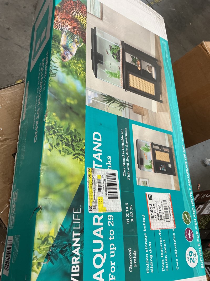 Condition photo showing New/Like New for vibrant life aquarium stand  black  14.5 l x 31 w x 27.75 h