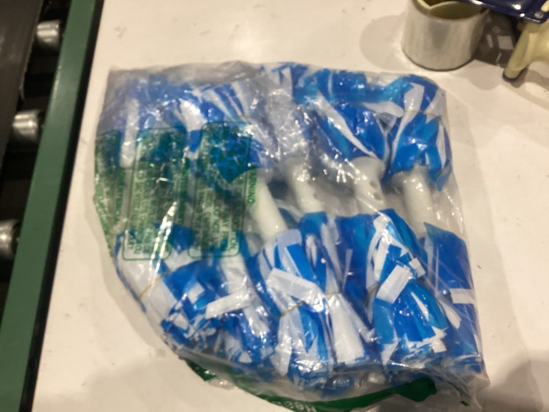 Condition photo showing Good Condition for 6pcs cheerleading pom poms matte metallic foil cheer pompoms with baton handle, kids adults team spirit cheering stuff for sports games carnival matte blue white