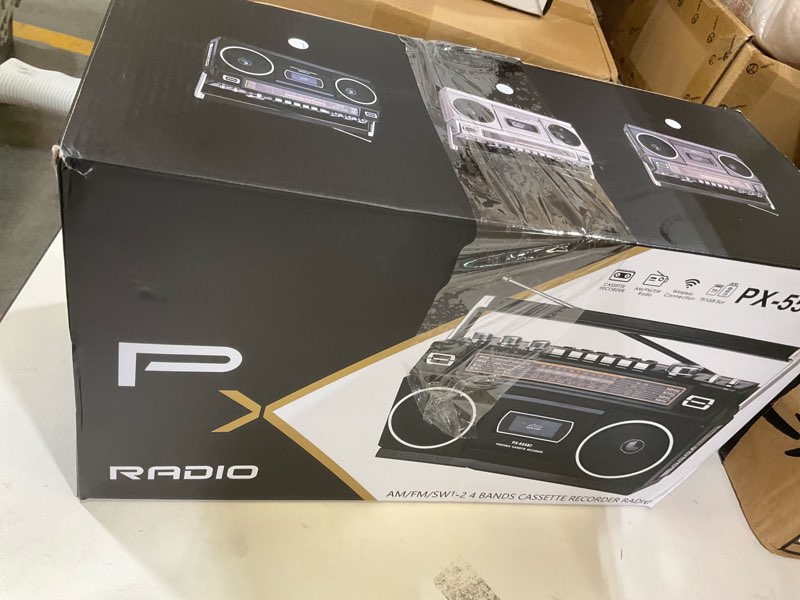 Condition photo showing Good Condition for cassette player boombox with bluetooth, am/fm/sw radio & record to usb, 24w stereo sound, 4 power modes, portable retro stereo for indoor outdoor, classic black