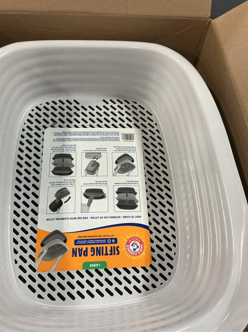 Condition photo showing Good Condition for Arm & Hammer Large Sifting Litter Box Scoop Free Cat Litter Tray with Microban, Made in USA