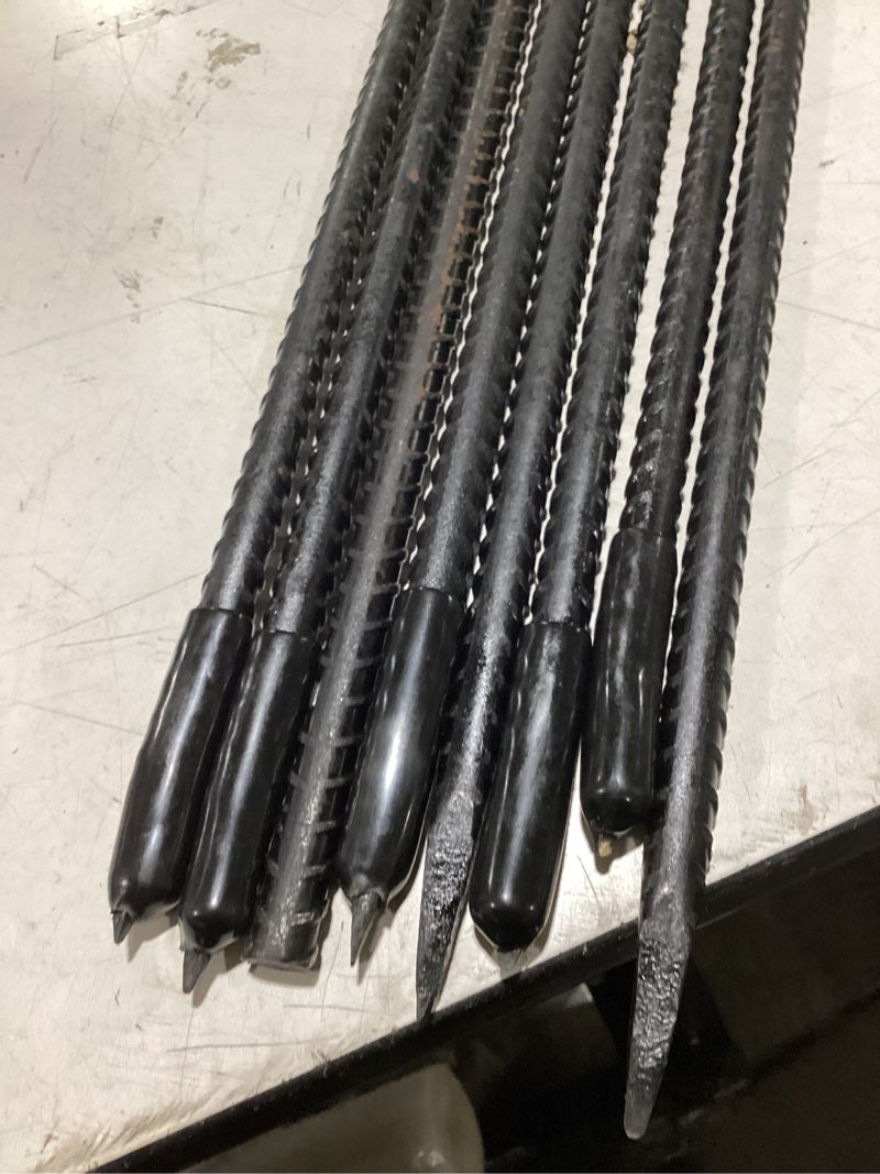 Condition photo showing Good Condition for 8 pack straight rebar stakes 35 inch 1/2 inch thickness concrete form stakes | heavy duty garden stakes metal steel ground anchors with chisel point end for survey markers, plant support, black 10 pack black i-40 inch-?1/2\\\\\\\" 10pcs