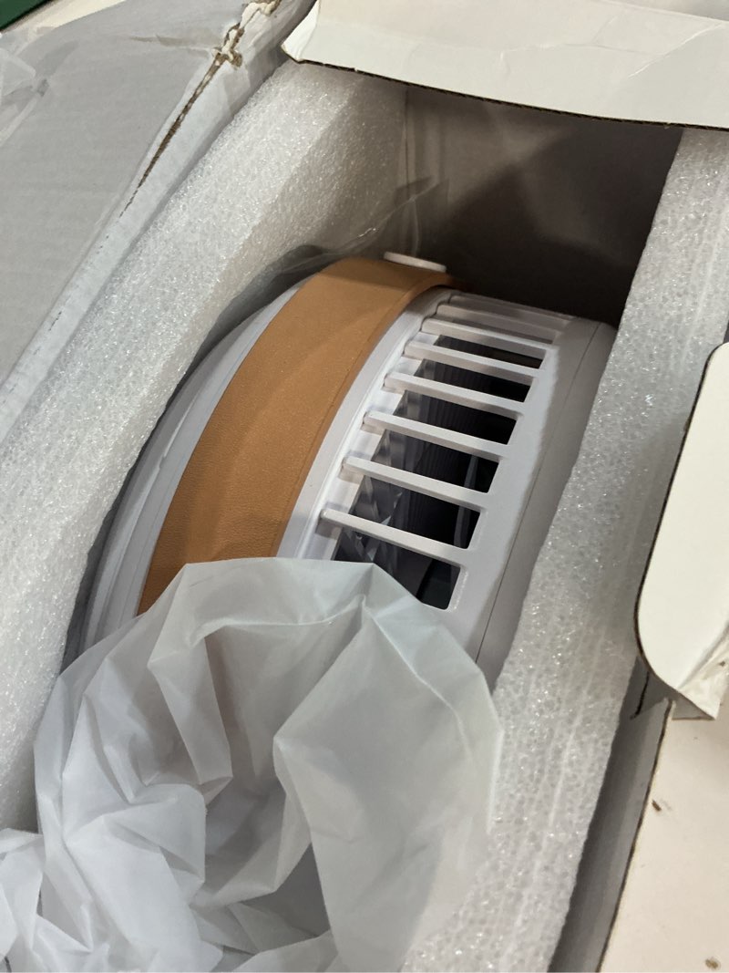 Condition photo showing Good Condition for portable oscillating travel fan, 10400mah battery operated rechargeable usb floor table desk fan with remote, 4 speed settings pedestal fan for home bedroom office camping, white,8"