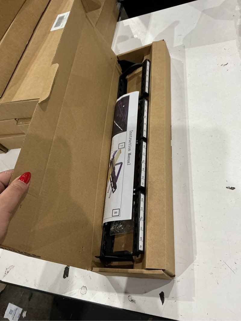 Condition photo showing New/Like New for keystone patch panel 24 port cat6a?ec listed? 10gbps network panel for 1u 19" rackmount front cable punch down network ideal for gigabit ethernet connections (cat6a)