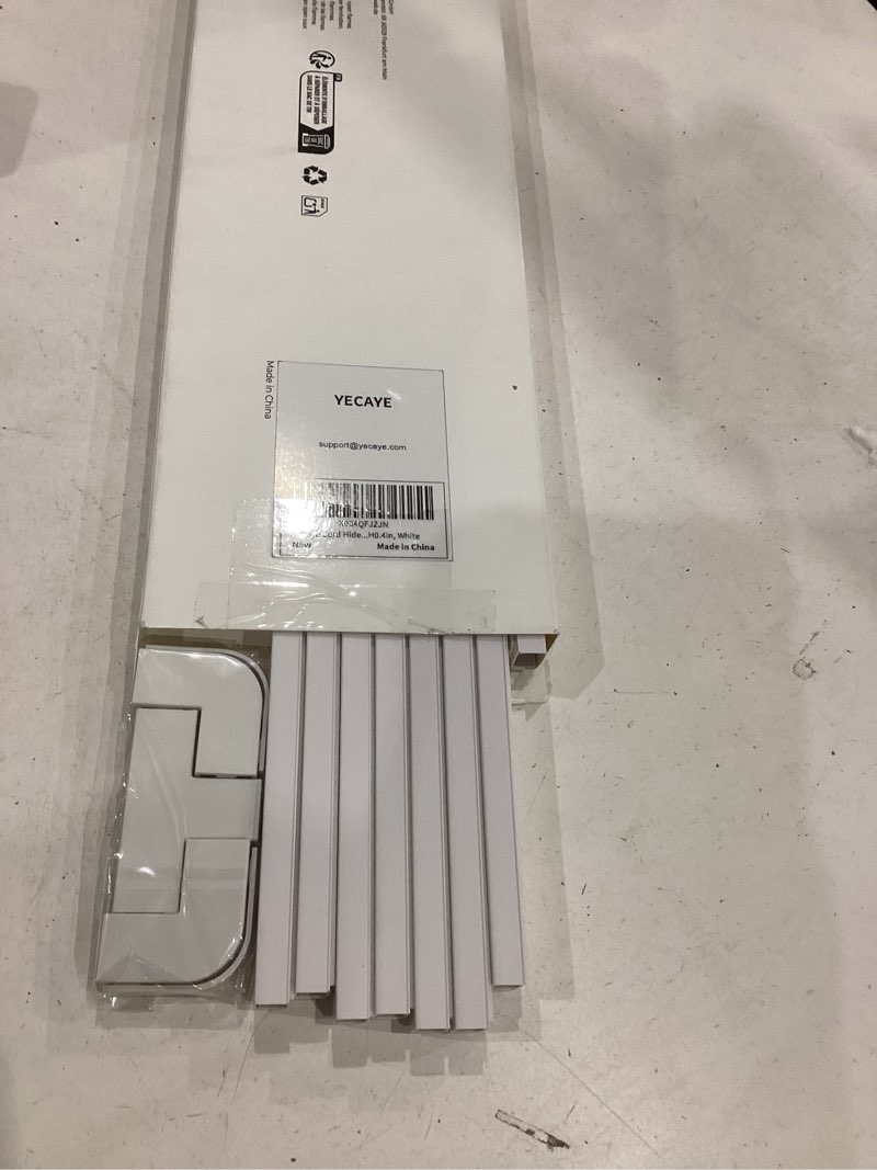 Condition photo showing New/Like New for yecaye cord hider, 113in one-cord cable concealer, cord covers for wires on wall, easy install cable management kit for 2 small wires, cables raceway home office, w0.59in h0.4in, white small white
