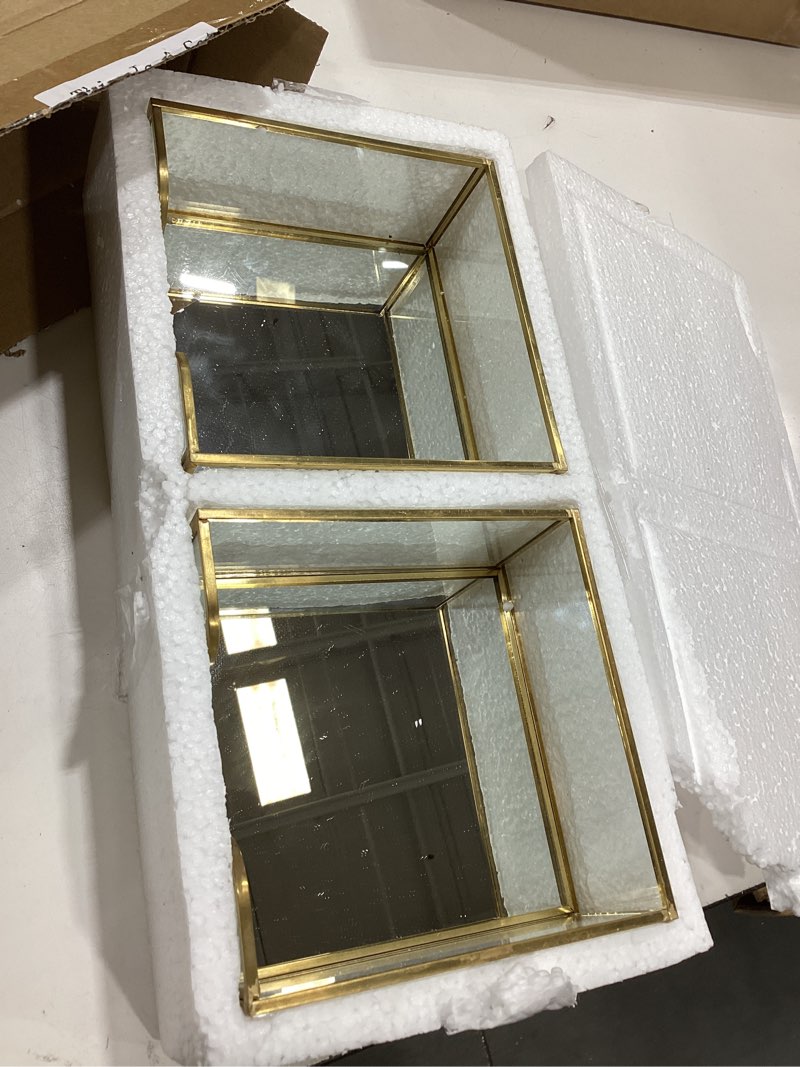 Condition photo showing Good Condition for lemonroad 2 pcs square gold napkin holder for table 5.7 x 5.7 inch decorative cocktail napkin holder glass flat paper basket for kitchen dining buffet bar counter wedding party restaurant bar hotel classic 5.7 x 5.7 inch 2