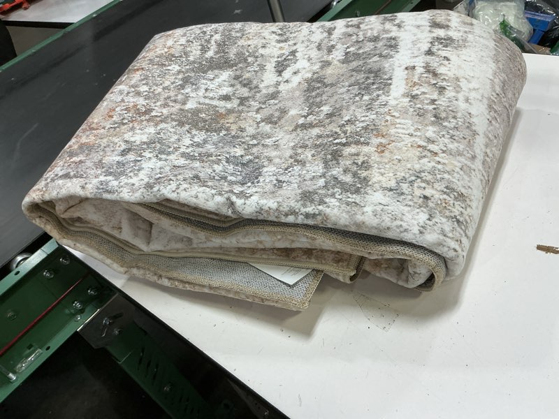 Condition photo showing Good Condition for 8x10 Area Rugs Living Room: Washable Large Abstract Neutral Modern Soft Rug Stain Resistant Indoor Floor Non-Slip Accent Carpet for Bedroom Nursery Playroom Dining Room Office Dorm Home- Grey Gold Abstract Gray Gold 8' x 10' (Rectangular)