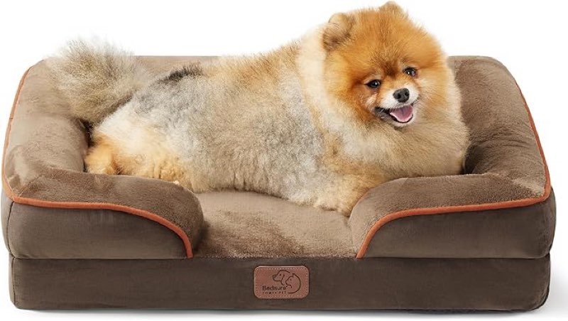  similar bedsure orthopedic dog bed for small dogs - removable, washable cover and bolster with waterproof lining and nonskid bottom