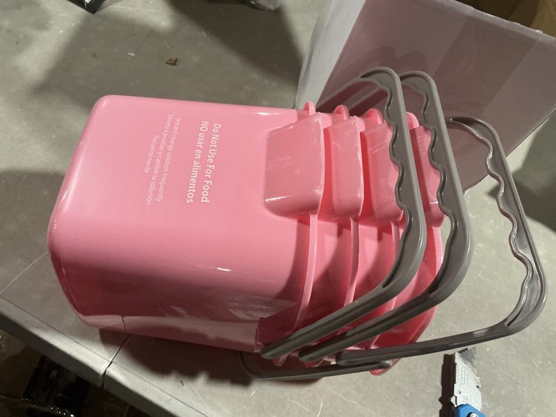 Condition photo showing Good Condition for yaomiao 4 pcs cleaning bucket 3 quart small sanitizing square bucket detergent pail with measurements spout and handle for home commercial use restaurant kitchen office (pink)