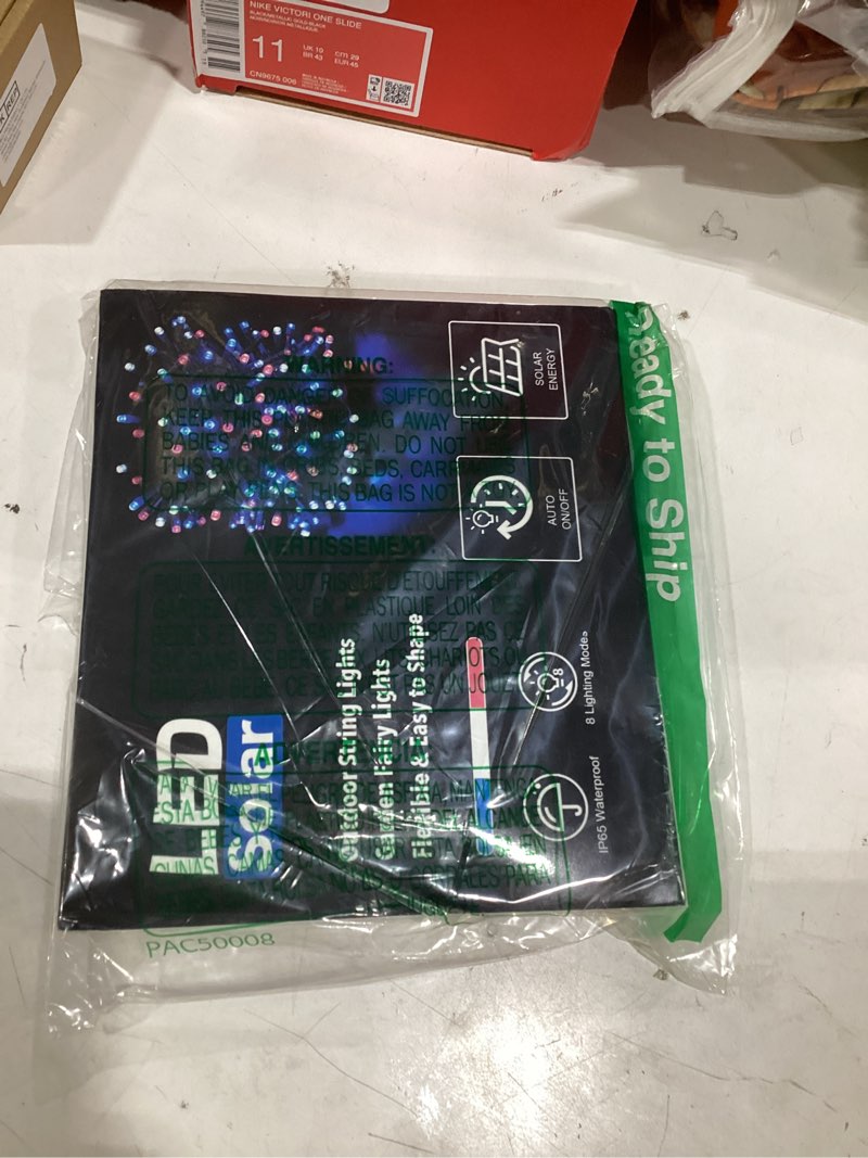 Condition photo showing Good Condition for cshare red white and blue solar lights, 4th of july lights waterproof outdoor 39.4ft 120led 8 modes memory function independence day decoration party garden