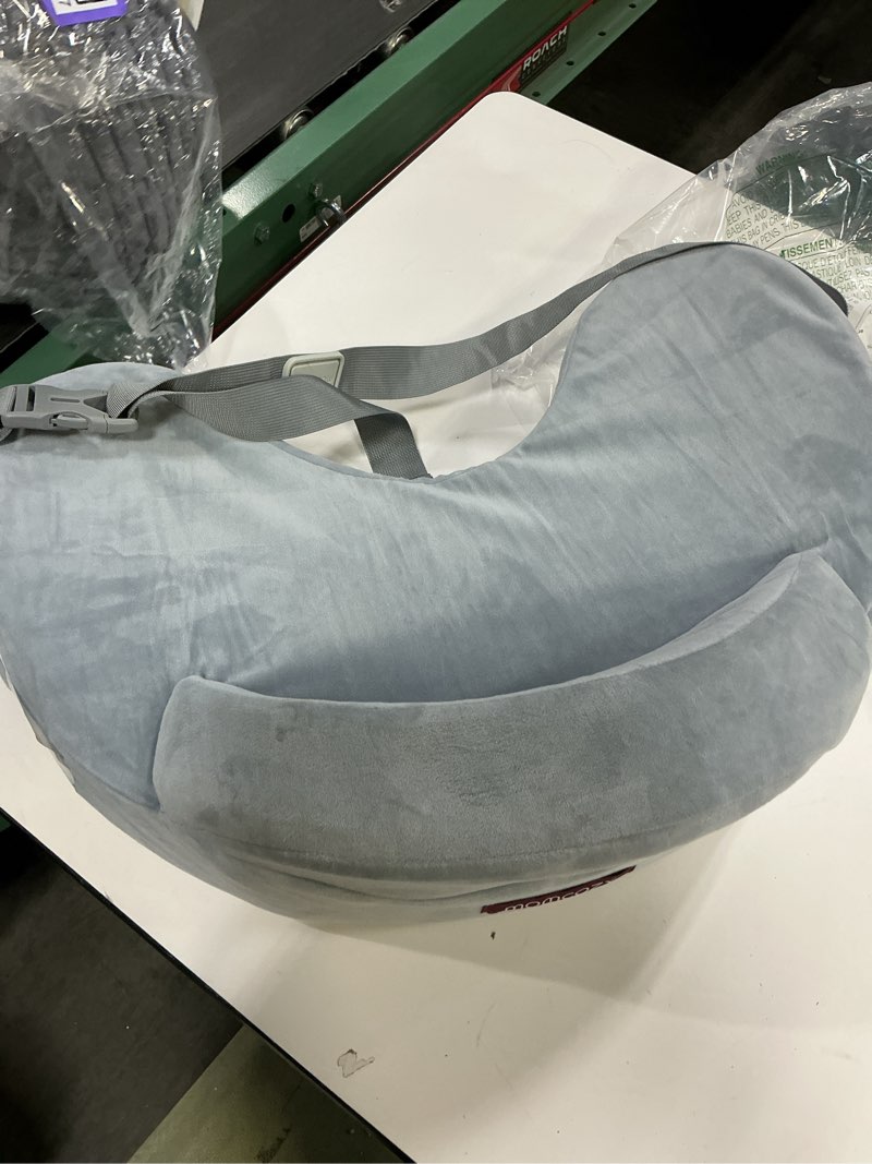 Condition photo showing Good Condition for Momcozy Innovative Safety Guard Nursing Pillow - Firm & Springy Memory Foam - Stable, Ergonomic Support & Comfort - Wider Breastfeeding Cushion, Adjustable, Removable Cover, Baby Safety Certified Grey ( Premium Memory Foam ) CozyLite