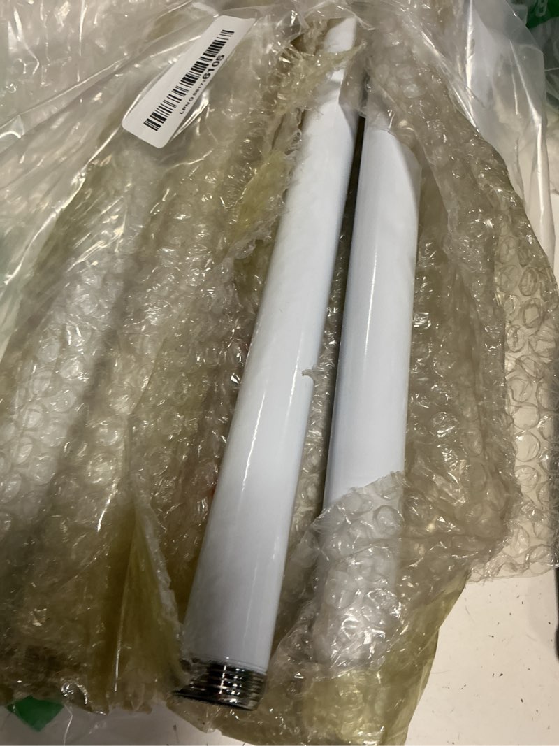Condition photo showing Good Condition for 6 pcs industrial pipe clothes bars 12 inch, industrial pipe clothing racks, closet rods for hanging clothes, white clothing racks for home boutique retail