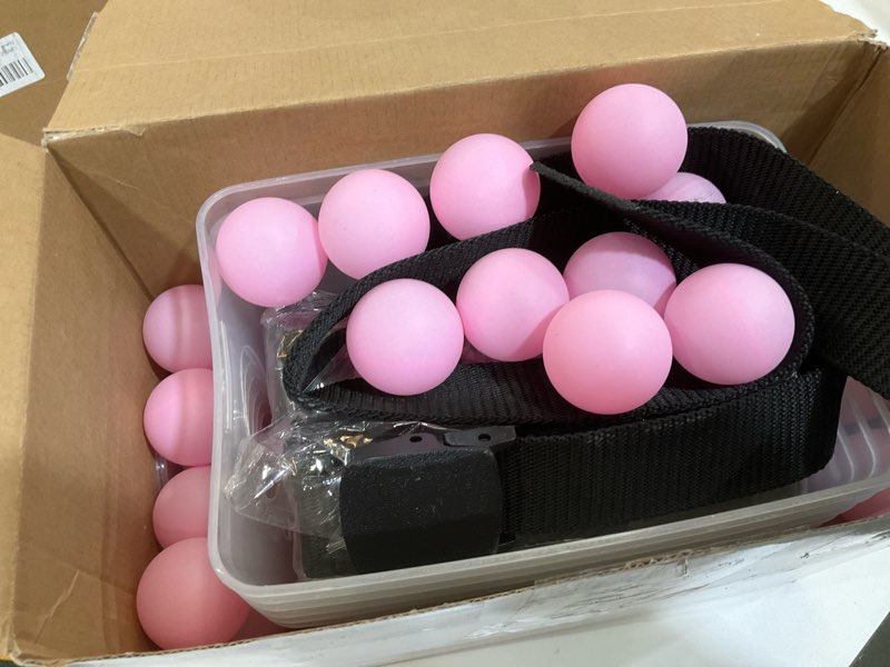 Condition photo showing As Is for Vinsot 6 Sets Baby Shower Games Bridal Funniest Baby Shower Play, Interactive Shaking Balls for Boy or Girl, Table Tennis Twerk Game (Pink) Pink 72