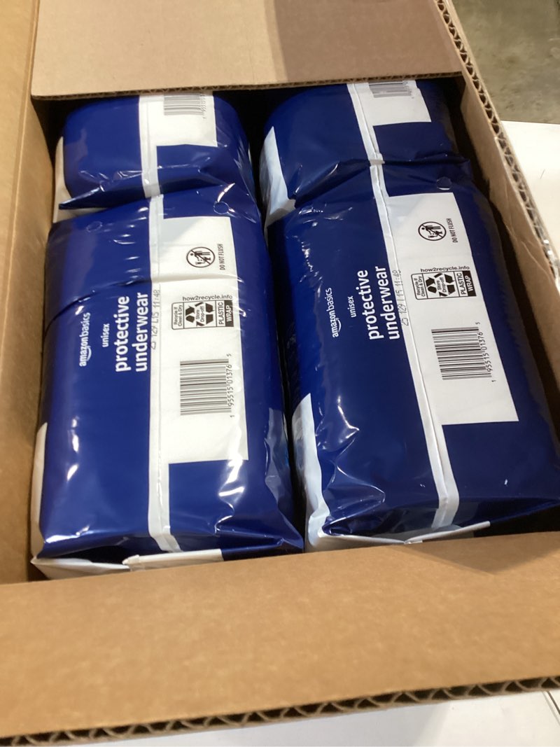 Amazon Basics Unisex Protective Underwear, Overnight Absorbency, Extra Large, 48 Count, (4 Packs of 