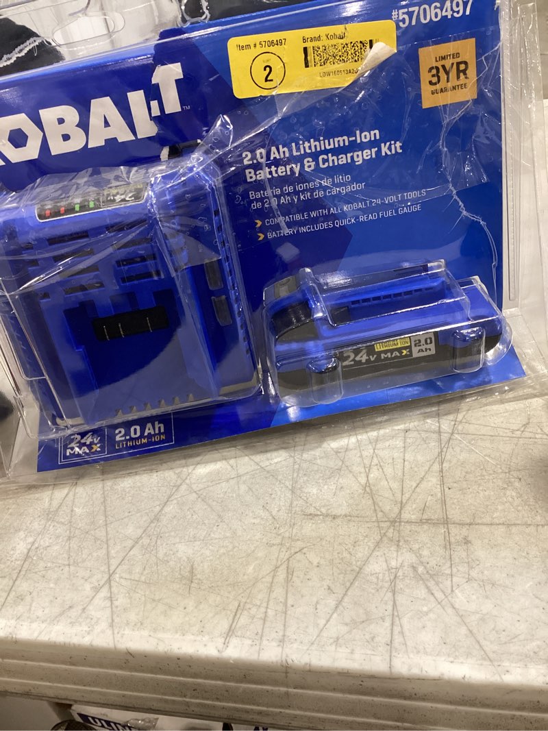 Condition photo showing Good Condition for kobalt 24 -volt 1 -pack lithium-ion ( 2 ah battery and charger )