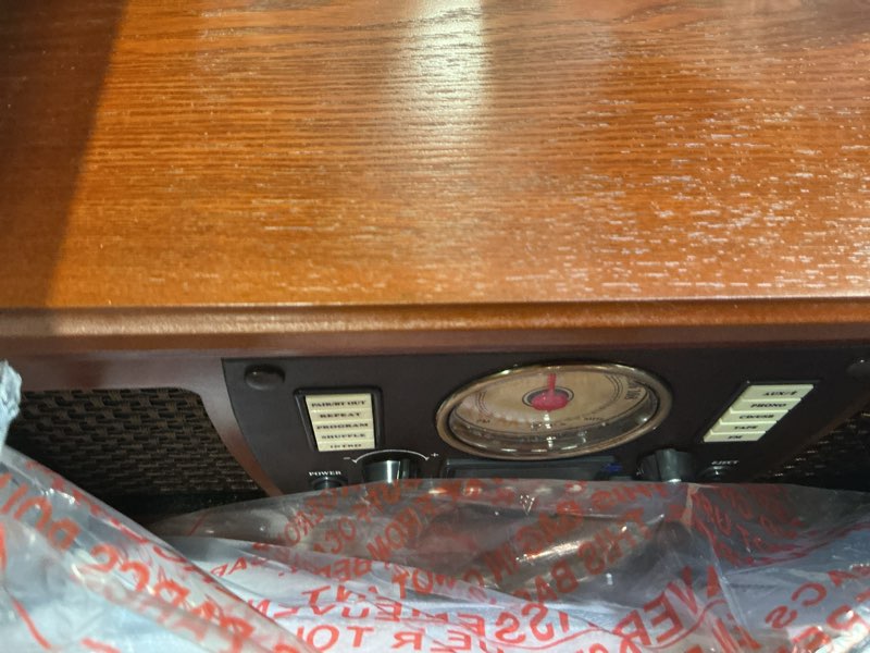 Condition photo showing Good Condition for Victrola Navigator 8-in-1 Bluetooth Record Player with Built-in Speakers– 3 Speed Turntable, CD Player, Cassette, FM Radio, USB, RCA Out, Headphone Jack, Wireless Music Streaming, Real Wood (Espresso)