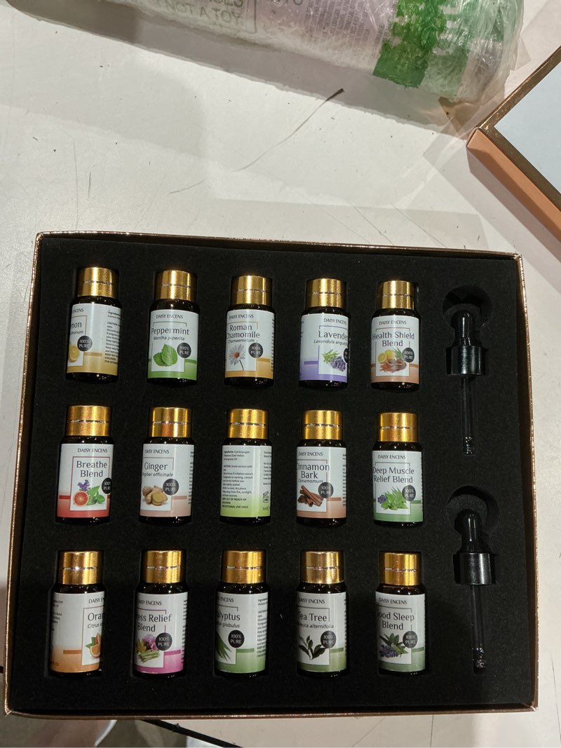 Condition photo showing Good Condition for 5ml top 15 therapeutic grade essential oils aromatherapy set, pure, all seasons