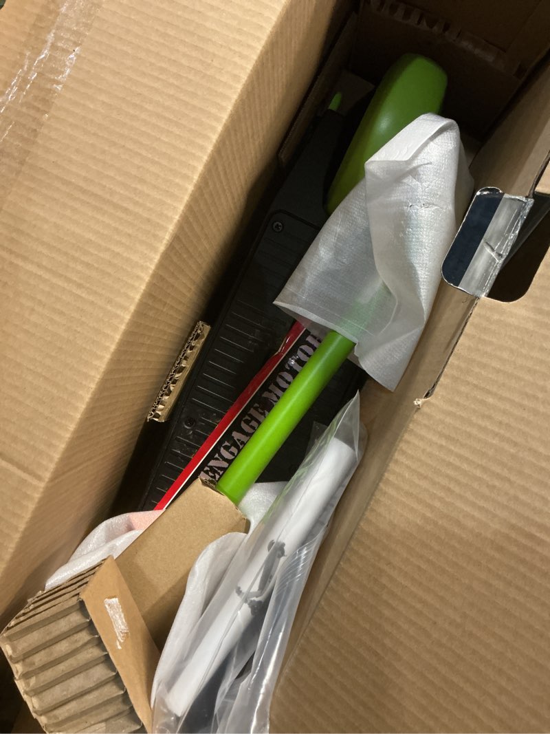 Condition photo showing As Is for razor black label e90 electric scooter - green  for child ages 8+ and up to 120 lbs  up to 10 mph