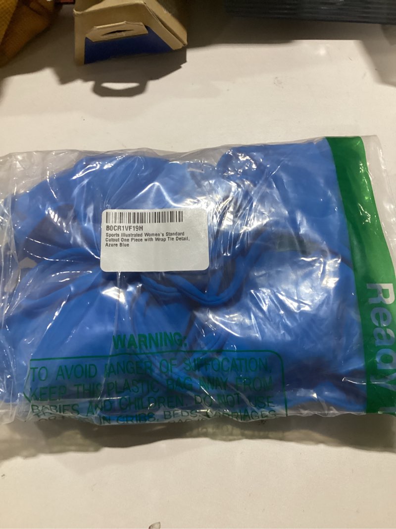 Sports Illustrated Women's Cutout One Piece w/Wrap Tie Detail, Azure Blue, X Small