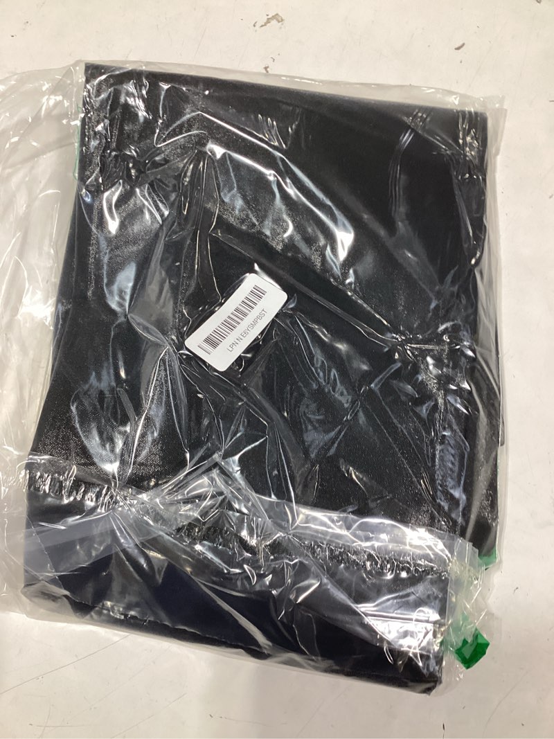 Condition photo showing As Is for homing round vinyl tablecloth, waterproof spillproof plastic flannel backed table cloth, wipe clean table cover for dining, buffet parties and camping (black, 70") 70" (round) black 1