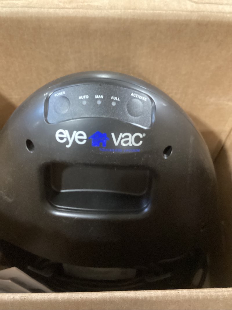Condition photo showing As Is for EyeVac Home Touchless Vacuum Automatic Dustpan - Great for Sweeping Pet Hair Food Dirt Kitchen - Ultra Fast & Powerful, No More Bending Down, Bagless, Corded, Automatic Sensor, 1000 Watt (Matte Black)