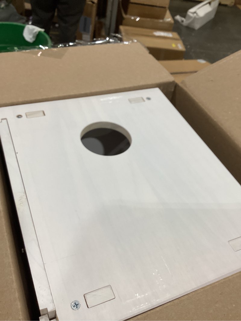 Condition photo showing As Is for White Router Shelf Projector Shelf Projector Stand Router Storage Box Modem Cable Router Cover Organized Power Strip Cable Management Hider Rack by Solid Wood Need Assembly