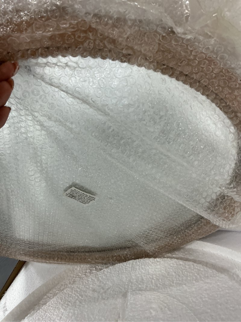 Condition photo showing New/Like New for Sawsile Round Decorative Circle Farmhouse Style Mirror - 24inch Rustic Natural Wooden Frame Beads for Bedroom, Bathroom, Living Room or Entryway Nature 24"L x 24"W