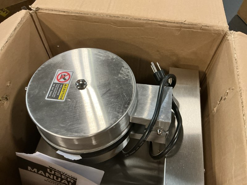 Condition photo showing Good Condition for WantJoin Commercial Waffle Maker - 1300W Non-stick Waffle Iron, 20Pcs/H Stainless Steel Round Belgian Waffle Machine, Time Control and Temperature Adjustable, for Home Kitchen, Breakfast Restaurant