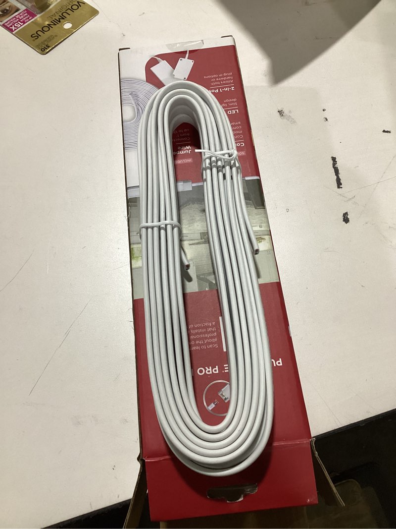 Black+Decker PureOptics Professional Push Wire 25' Jumper Wire Spool for Under Cabinet Lighting, Fla