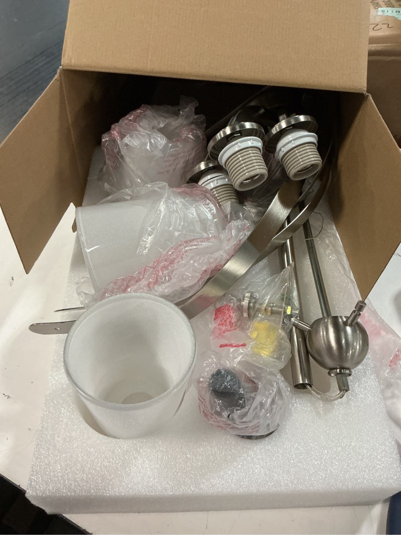 Condition photo showing Good Condition for kichler lighting layla 3-light brushed nickel chandelier