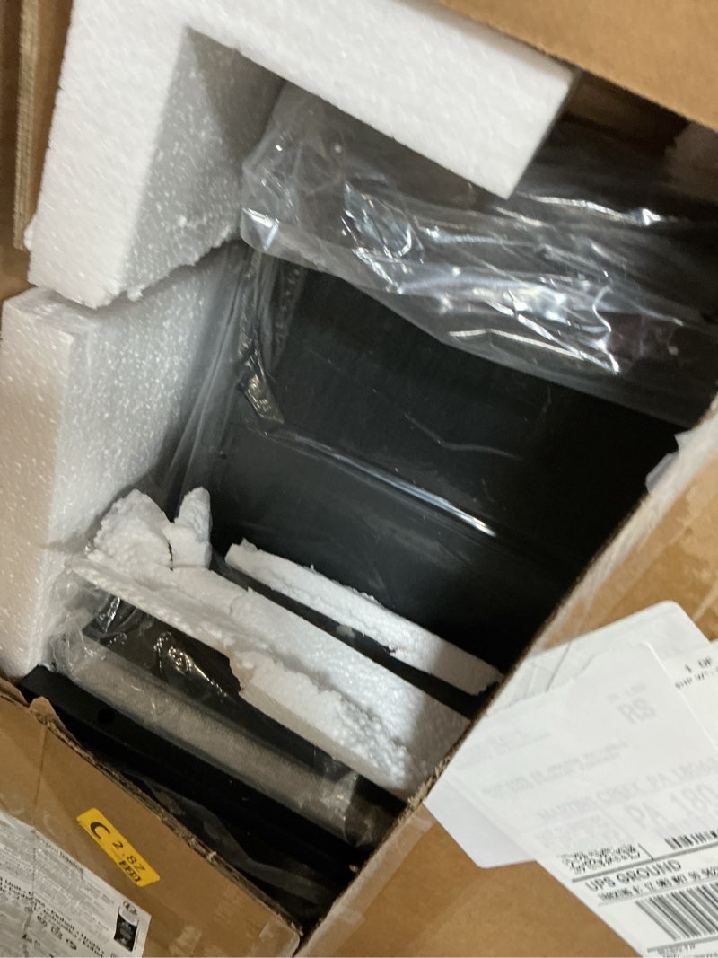 Condition photo showing As Is for Amazon Basics Extra Wide Fabric 5-Drawer Storage Organizer Unit for Closet, Black Black Organizer Unit + Grey Drawers