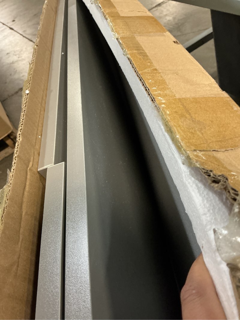 Condition photo showing Good Condition for SpaceAid Washer Dryer Countertop, Laundry Wood Shelf Topper with Edge, 54" Width x 27.5" Depth Cover Guard Organizer for Washer and Dryer Laundry Hamper Counter Storage Organization (Gray) Large Gray