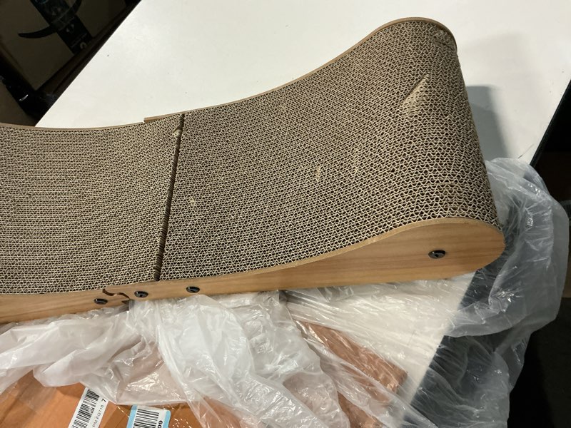 Condition photo showing As Is for nekosan cat scratcher - extra large cat scratch sofa, 27.5 x 10 inches cat couch - scratching board