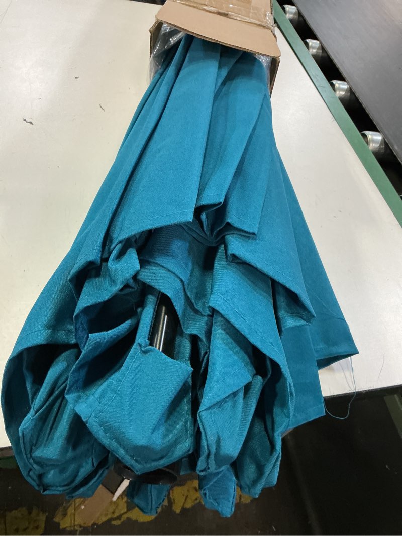 Condition photo showing Good Condition for sunnyglade 9' patio umbrella outdoor table umbrella with 8 sturdy ribs (teal blue)