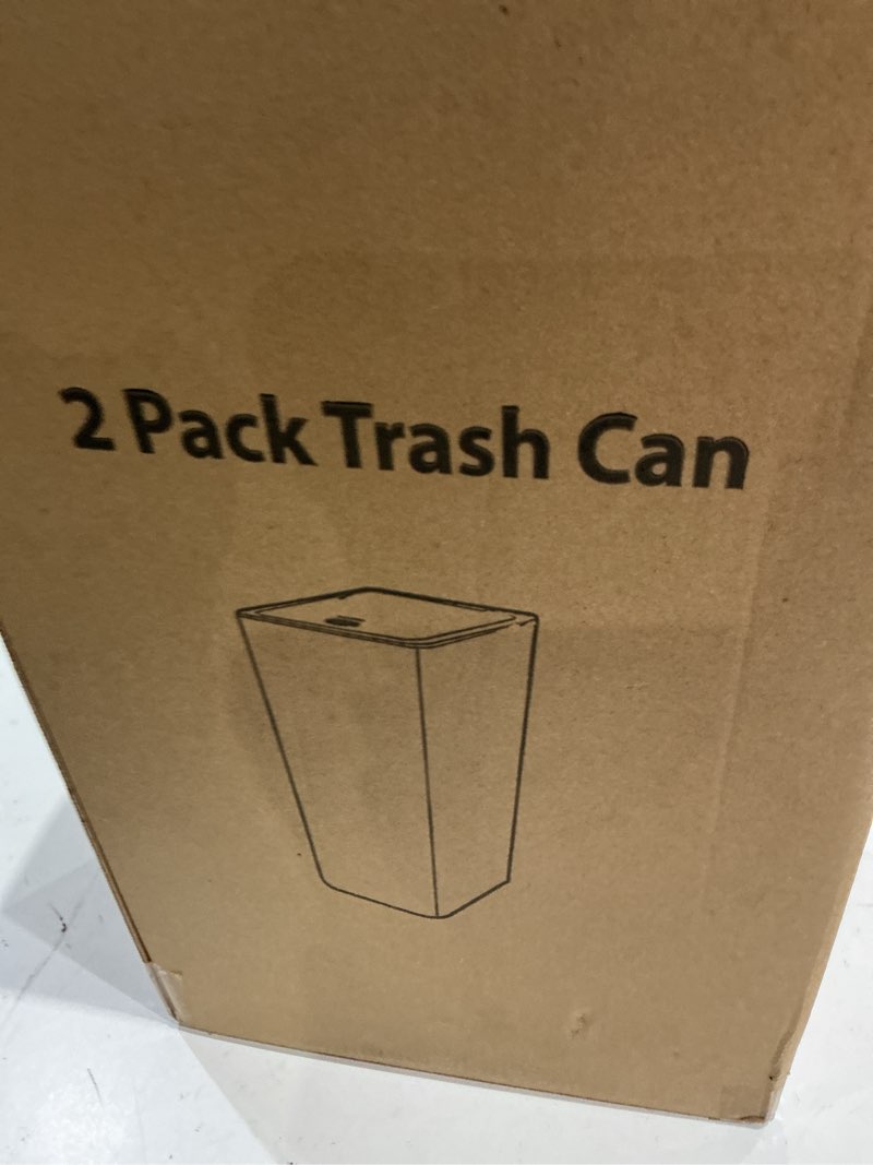 Condition photo showing Good Condition for itcprl bathroom trash can with lid, 2 pack 4 gallons/15 liters garbage can with pop-up lid, small plastic trash can, slim trash bin waste basket for bathroom, bedroom, office, living room(black) 2 pack 4 gallons/15 liters black