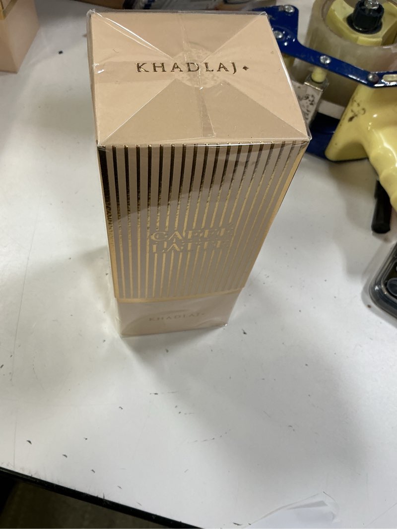 Condition photo showing New/Like New for khadlaj caffe latte extrait de parfum spray, 3.4 ounce (unisex)