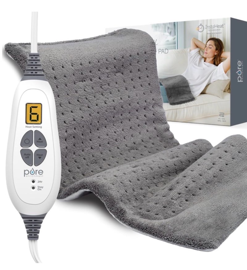 Super-Fast Heat Up Carbon Fiber Heating Pad: Back, Neck, Shoulder, Period Cramps Pain Relief, Muscle