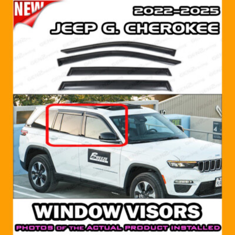 BriYorWay Vent Shades Rain Guards for Jeep Grand Cherokee 2022 2023 2024 2025 Accessories, for Jeep 