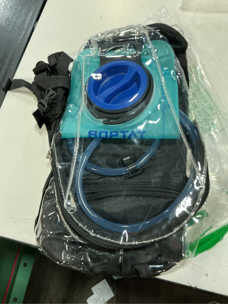 Condition photo showing As Is for roptat hydration backpack pack with 2l hydration bladder - lightweight water backpack water pouch for women men running riding biking music festival transparent