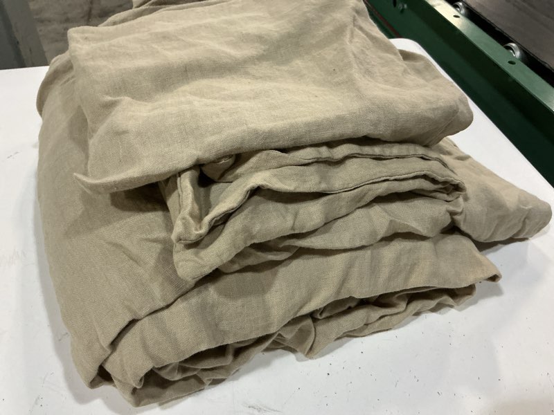 Condition photo showing Good Condition for european linen duvet cover set, king/cal king, toffee
