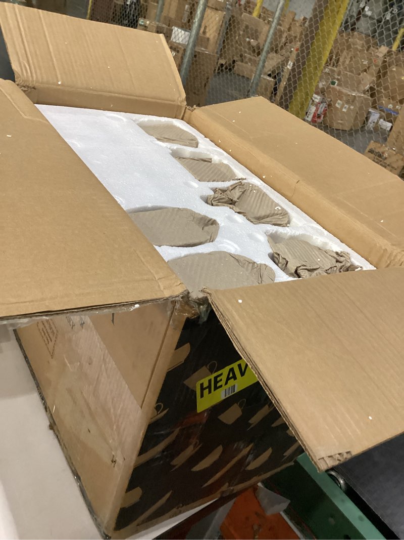 Condition photo showing Good Condition for malacasa plates and bowls sets, 30 piece porcelain dinnerware sets for 6, square dinnerware set with dinner plate, dessert plate, soup plate, cup and saucer, modern dish set, marble grey, series flora 30 piece(service for 6) marble grey