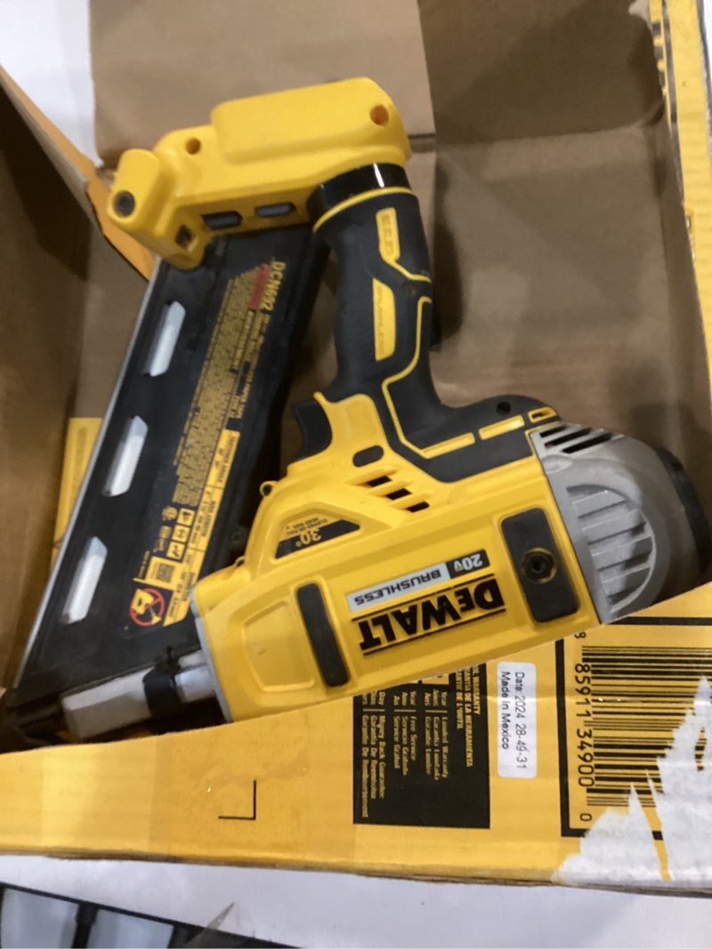 Condition photo showing As Is for DEWALT 20V MAX XR Framing Nailer, Dual Speed, Bare Tool Only (DCN692B) Framing Nailer Only