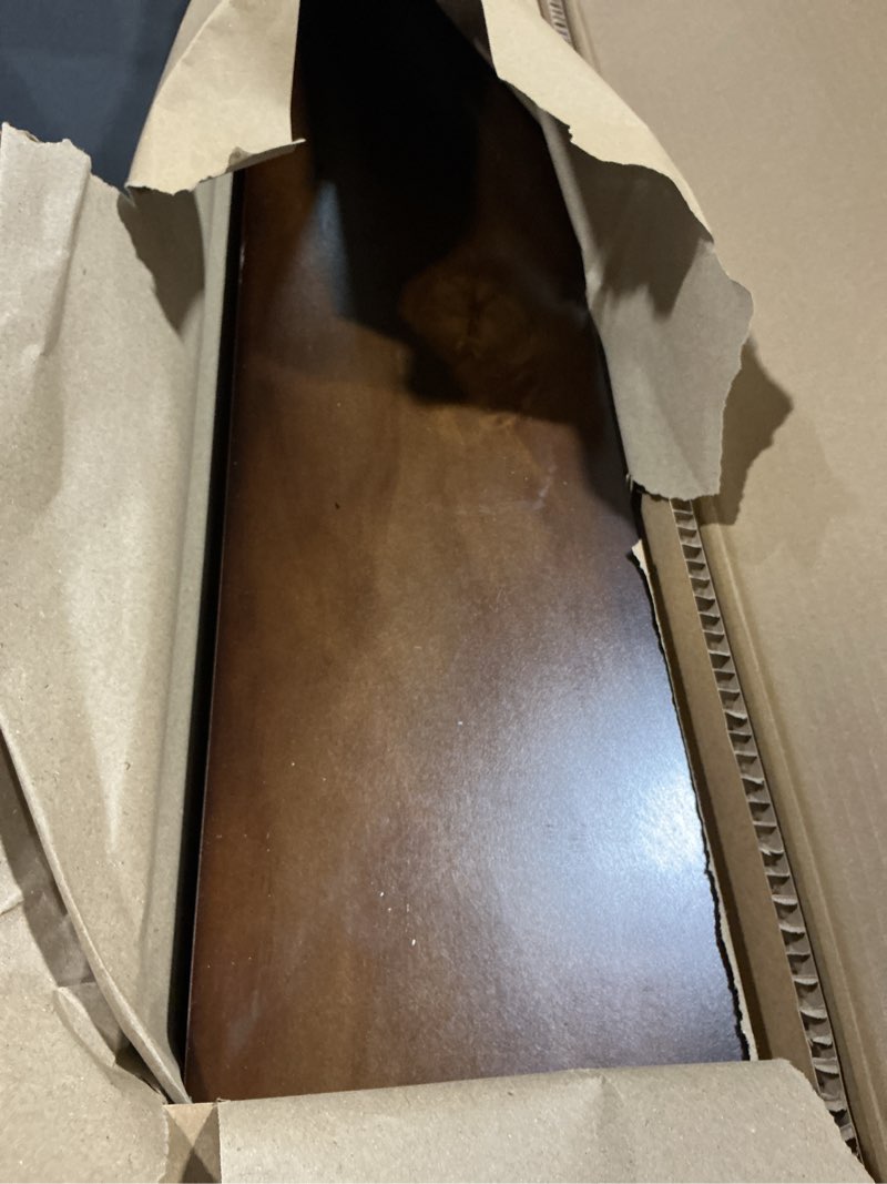 Condition photo showing Good Condition for walnut 36 inch floating shelf, high end solid real wood 36inch large shelves for bathroom wall, dark brown 36 inches long floating shelves, heavy duty bracket, 36 x 6.5 x 1.75 inch, set of 2 american walnut - satin dark tone pack of 2 36 inch