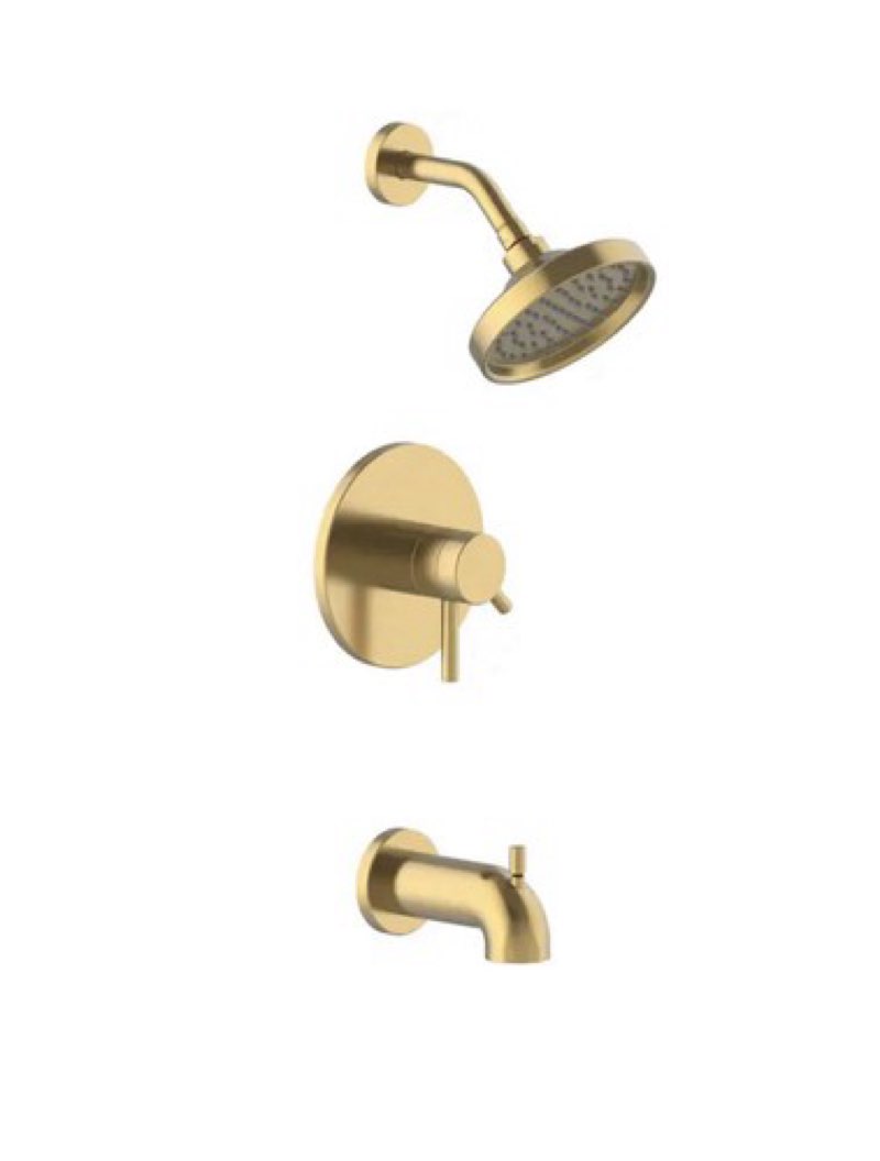 Allen Roth Dual Tub & Shower Faucet Brushed Gold Finish #5287417 Harlow