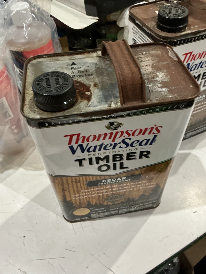Condition photo showing Good Condition for thompson's waterseal th.048861-16 penetrating semi-transparent timber oil, cedar, 1 gallon