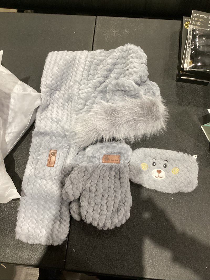 Condition photo showing New/Like New for Women's Winter Warm Suit Set Bear Ear Hat Scarf Mask Gloves Windproof Cycling