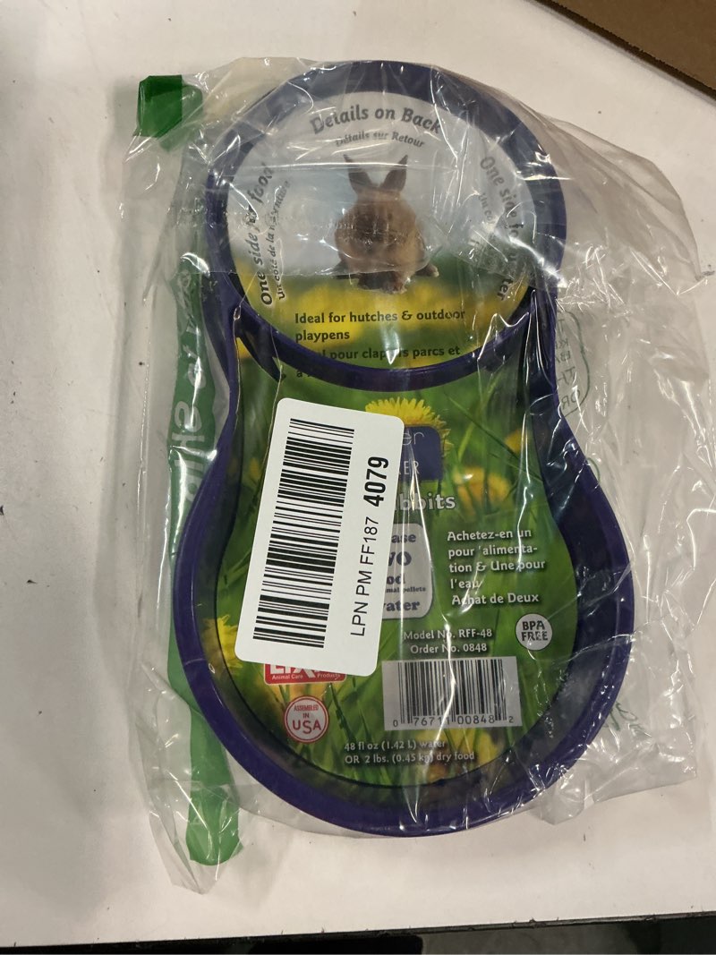 Condition photo showing As Is for Lixit Reversible Waterer/Feeder for Rabbits and Other Small Animals. (Pack of 1) (missing part)