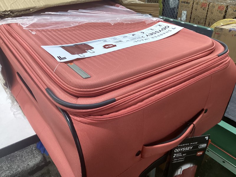 Condition photo showing New/Like New for sharper image odyssey 2-piece set (21.5" & 29") expandable 8-wheel spinner carry on and large checked luggage set, dusty cedar dusty cedar 2-piece set