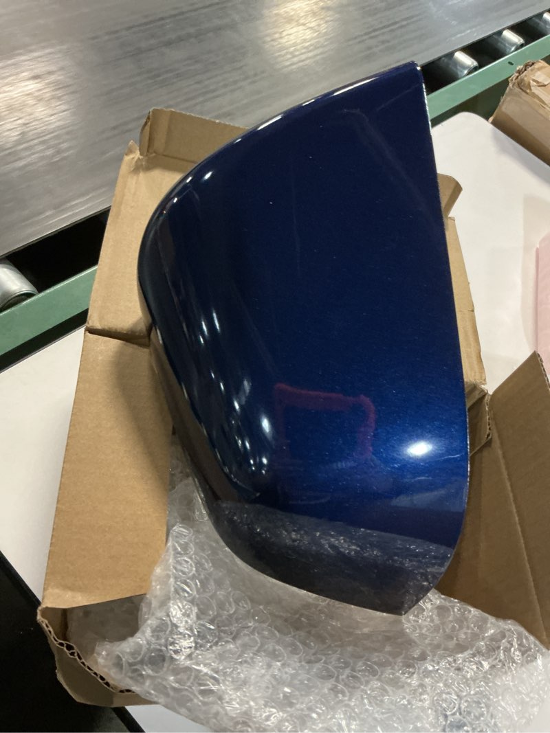 Condition photo showing As Is for Jaronx Compatible with Tesla Model Y Side Mirror Cover Replacement 2020 2021 2022 2023 2024, Right Passenger Side Blue Door Wing Rearview Mirrors CoverCap for Tesla Model Y Accessories