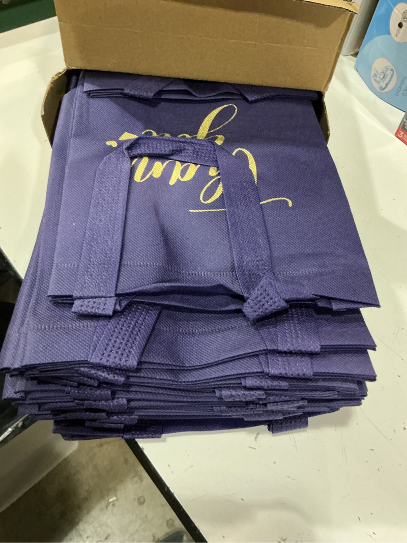 Condition photo showing Good Condition for sweetude 30 pcs thank you gift bags with handles, reusable non woven foldable goodie bags bulk for back to school appreciation wedding bridesmaid favors(10 x 8 x 4 inch,navy blue) navy blue 10 x 8 x 4 inch